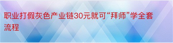 职业打假灰色产业链30元就可“拜师”学全套流程